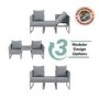 GRADE A1 - 2 Seater Grey Garden Rattan Modular Bistro Set & Lounger - Fortrose