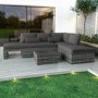 GRADE A1 - Grey Rattan Modular Garden Sofa Set and Table - Fortrose