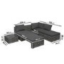 GRADE A1 - Grey Rattan Modular Garden Sofa Set and Table - Fortrose