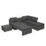 GRADE A1 - Grey Rattan Modular Garden Sofa Set and Table - Fortrose