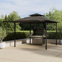 3 x 3m Dark Grey and  Metal Retractable Side Gazebo - Fortrose