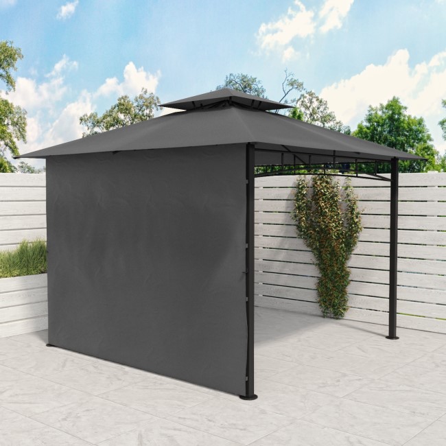 3 x 3m Dark Grey and  Metal Retractable Side Gazebo - Fortrose