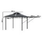 GRADE A1 - Black Metal Retractable BBQ Shelter Gazebo - 3 x 3m - Fortrose