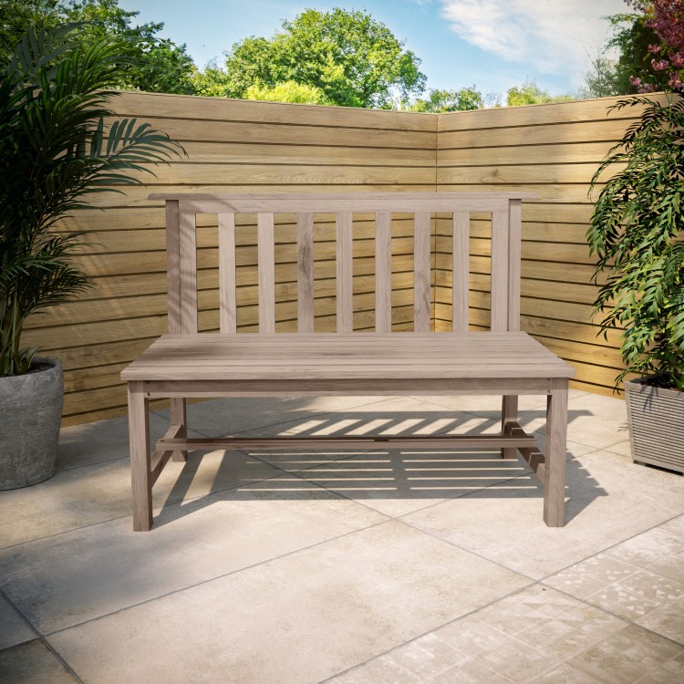 2 Seater Wooden Garden Bench - 110 x 85 cm - Como