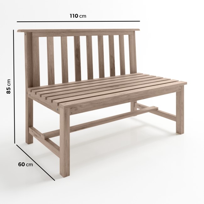 2 Seater Wooden Garden Bench - 110 x 85 cm - Como 2 Seater Wooden Garden Bench - 110 x 85 cm - Como