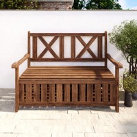 2 Seater Wooden Garden Bench With Storage - Aspen