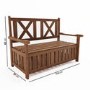 2 Seater Wooden Garden Bench With Storage - Aspen