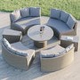 ONLY OPENED - 8 Seater Rattan Modular Circular Dining Sofa Set with Height Adjustable Table - Fortrose