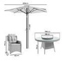 ONLY OPENED - 6 Seater Grey Round Rattan Garden Dining Set with Lazy Susan and Parasol - Aspen