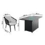 6 Seater Grey Aluminium & Rope Dining Set with Firepit Table - Como