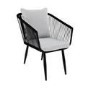 ONLY OPENED - 6 Seater Grey Aluminium & Rope Dining Set with Firepit Table - Como