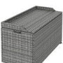 GRADE A1 - Large Outdoor Grey Rattan Water Resistant Storage Box with Serving Ledge & Wheels - 150x90cm - Fortrose