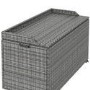 Grey Rattan Water Resistant Garden Storage Box with Serving Ledge & Wheels - 150x90cm - Fortrose