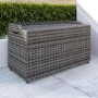 Large Outdoor Grey Rattan Water Resistant Storage Box with Serving Ledge & Wheels - 150x90cm - Fortrose