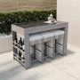 GRADE A1 - 6 Seater Garden Bar Cube Set in Natural Rattan - Fortrose