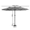 2.7x4.5m Large Double Sided Grey Parasol with Base - Como