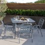 4 Seater Grey Aluminium Garden Dining Set - Como 