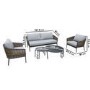 4 Seater Garden Sofa Set with Wicker Woven Chairs & 2 Tables - Como 