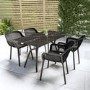 4 Seater Plastic Dining Set with Marble Effect Top - Como