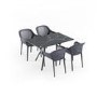 4 Seater Plastic Dining Set with Marble Effect Top - Como