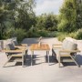 6 Seater Iroko Wood & Aluminium Garden Sofa Set - Como