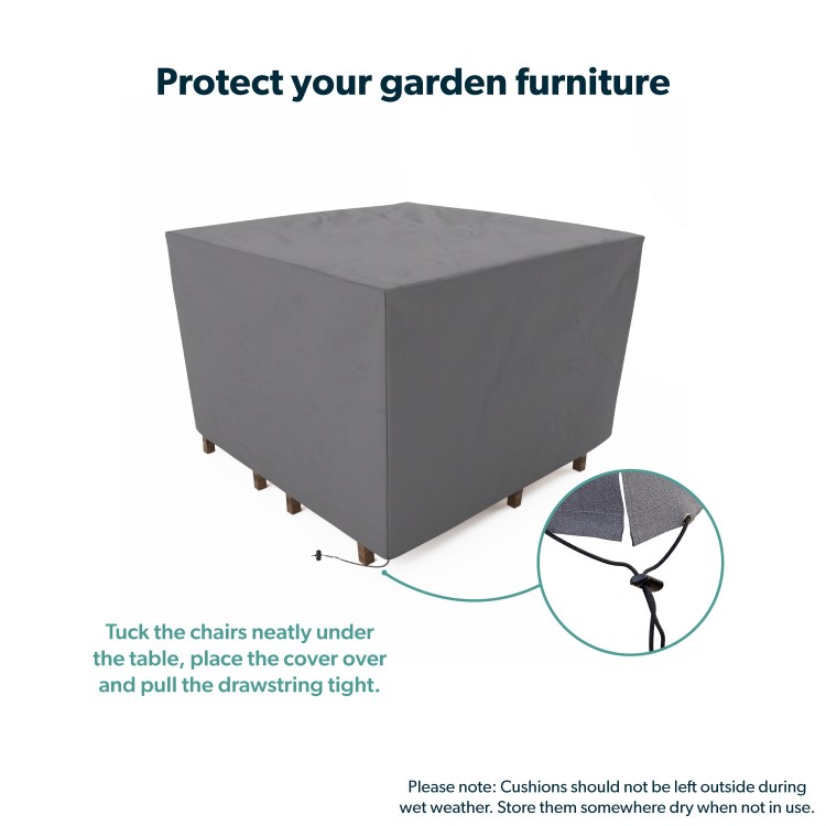 ALMOST PERFECT - Small Square Water Resistant Garden Furniture Cover with Drawstring -130x130x80cm