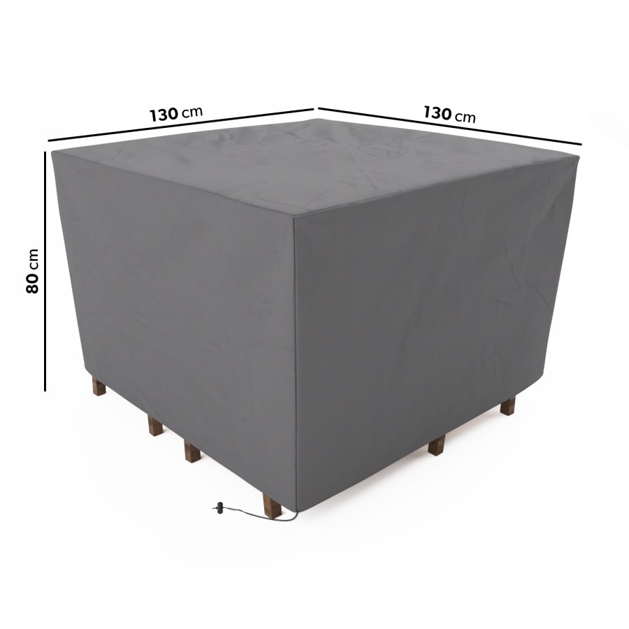 ONLY OPENED - Small Square Water Resistant Garden Furniture Cover with Drawstring -130x130x80cm