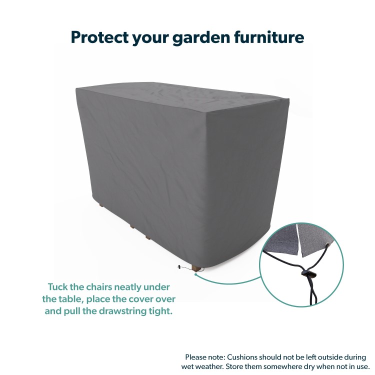 Small Rectangle Water Resistant Garden Furniture Cover with Drawstring -110x200x130cm