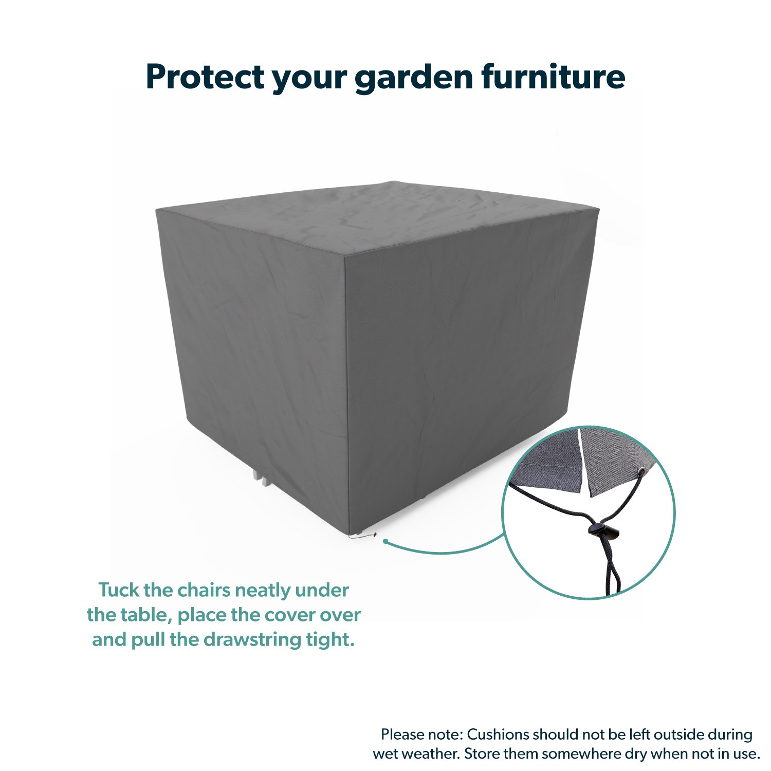Rectangle Drawstring Covers Medium Rectangle Water Resistant Garden Furniture Cover with Drawstring ...