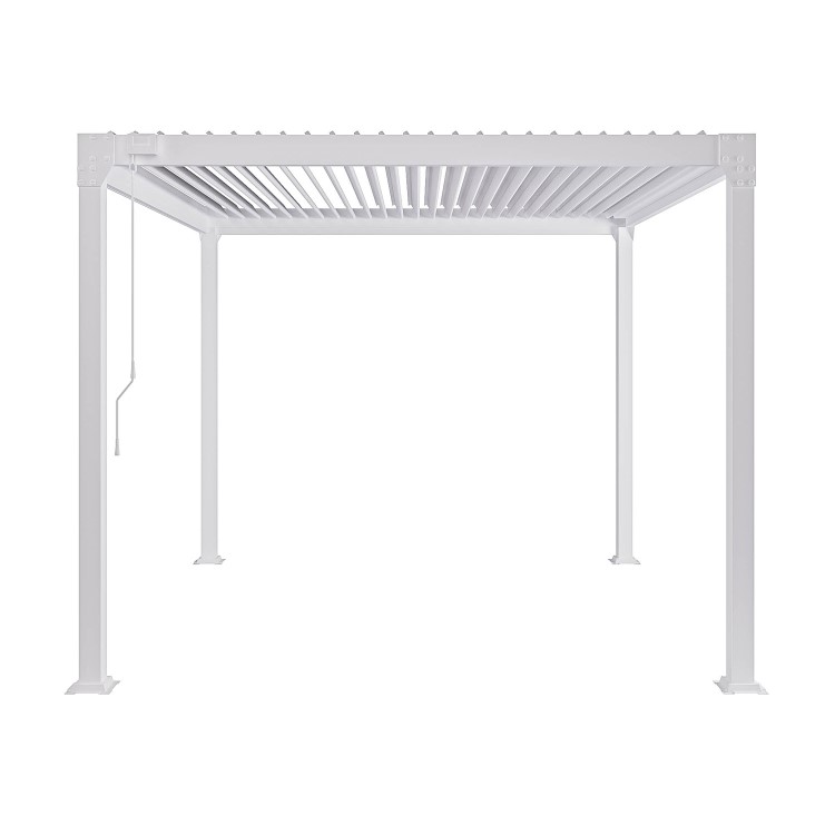 Heavy Duty White Aluminium Pergola with Louvered Shutter Roof 3 x 3m - Como