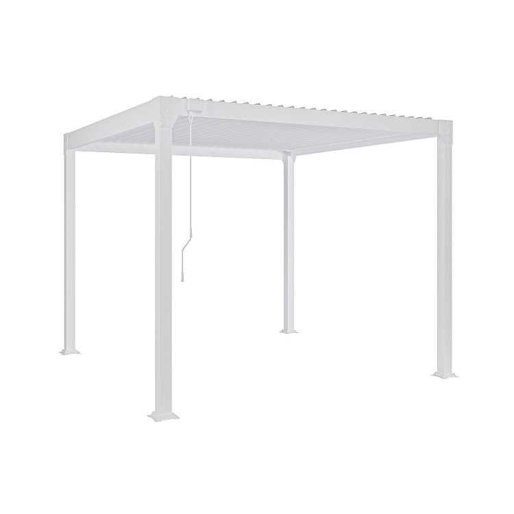 Heavy Duty White Aluminium Pergola with Louvered Shutter Roof 3 x 3m - Como