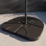 ONLY OPENED - Black Aluminium and Round Beige Parasol with Weighted Base and Cover - Fortrose