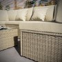 GRADE A1 - 6 Seater Neutral Rattan Garden Set with Beige Cushions and Coffee Table - Como