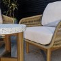 5 Seater Rope and Acacia Garden Sofa Set with Terrazzo Coffee Tables - Aspen