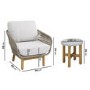 2 Seater Rope and Acacia Garden Bistro Set with Terrazzo Coffee Table - Aspen