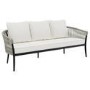 5 Seater Cream Rope and Black Metal Garden Sofa Set with Coffee Tables - Aspen
