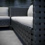 4 Seater Black Wide Rattan Garden Corner Sofa Set with Storage and Fire Pit Table
