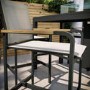 4 Seater Grey Metal Garden Bar Table Set with Fire Pit - Como
