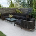 FTR185 6 Seater Rope Detail Corner Sofa Set with Matching Coffee Table 