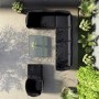 8 Seater Black Rope Garden Corner Sofa Set with Matching Coffee Table