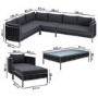 6 Seater Rope Detail Corner Sofa Set with Matching Coffee Table 