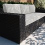 5 Seater Wide Black Rattan Garden Sofa Set with Coffee Table - Aspen