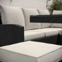 ONLY OPENED - 8 Seater Black Rattan Corner Garden Dining Set with Firepit Table