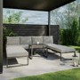 4 Seater Modular Stack Away Garden Sofa Set in Grey with Waterproof Cover