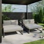 4 Seater Grey Modular Stackable Garden Sofa with Waterproof Cover