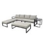 4 Seater Grey Modular Stackable Garden Sofa with Waterproof Cover