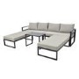 4 Seater Grey Modular Stackable Garden Sofa with Waterproof Cover