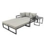 4 Seater Grey Modular Stackable Garden Sofa with Waterproof Cover