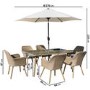 Light Rattan 6 Seater Dining Set with Parasol - Fortrose
