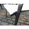 6 Cream Metal Outdoor Dining Chairs